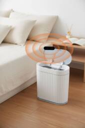 Living and Home 9L/7L Smart Sensor Rubbish Bin in Cool White - Size: Medium - thumbnail 2