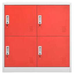 Berkfield Home Locker Cabinets 2 pcs Light Grey & Red 90x45x92.5 cm Steel