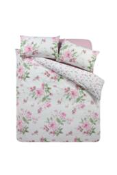 Catherine Lansfield 'Avebury Floral' Reversible Duvet Cover Set in Cream - Size: Super King - thumbnail 5