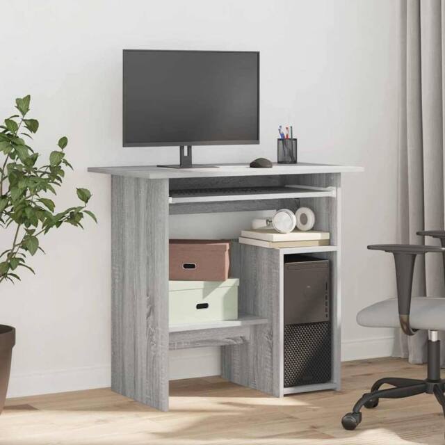 Berkfield Home Elegant Desk Grey Sonoma 80x45x74 cm Engineered Wood - Size: 80 x 45 x 74 cm