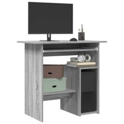 Berkfield Home Elegant Desk Grey Sonoma 80x45x74 cm Engineered Wood - Size: 80 x 45 x 74 cm - thumbnail 2