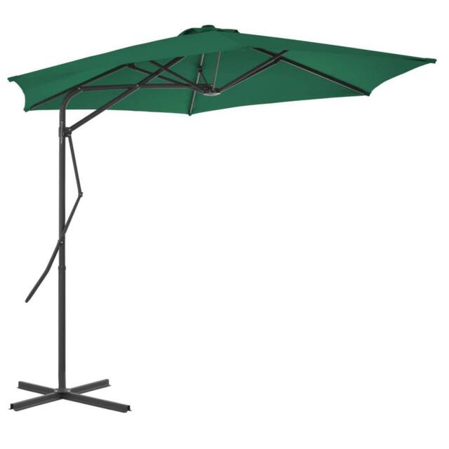 Berkfield Home Outdoor Parasol with Steel Pole 300 cm Green - image 1