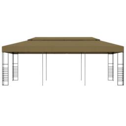 Berkfield Home Garden Gazebo 6x3x2.7 m Taupe 180 g/m ² - thumbnail 1