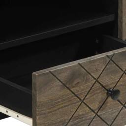 Berkfield Home TV Cabinet Black 105x33x46 cm Solid Wood Mango - Size: 105 x 33 x 46 cm - thumbnail 8