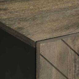 Berkfield Home TV Cabinet Black 105x33x46 cm Solid Wood Mango - Size: 105 x 33 x 46 cm - thumbnail 6