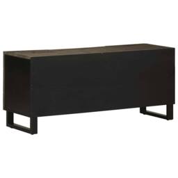 Berkfield Home TV Cabinet Black 105x33x46 cm Solid Wood Mango - Size: 105 x 33 x 46 cm - thumbnail 5