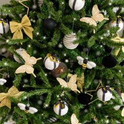 Melody Maison Set Of 4 Gold Glitter Christmas Bows - thumbnail 6