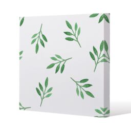 Benjamin Tate Design Green Leaf (Canvas Print) / 90 x 90 x 4cm in Natural - Size: 90 x 90 x 4 cm - thumbnail 1