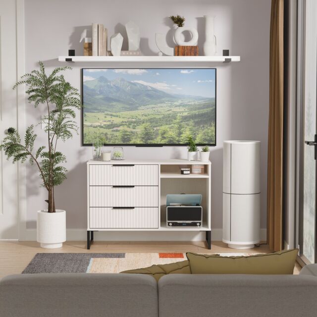 Ready Assembled 2 U Menai 3 Drawer TV Unit (Ready Assembled) in Taupe - image 1