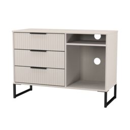 Ready Assembled 2 U Menai 3 Drawer TV Unit (Ready Assembled) in Taupe - thumbnail 4