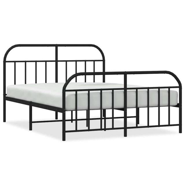 Berkfield Home Metal Bed Frame with Headboard & Footboard Black 140x200 cm - image 1
