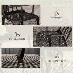 Wyld Haus Haloco 3 Piece Bronze Tone Cast Aluminium Bistro Set 2 Armchairs - thumbnail 7