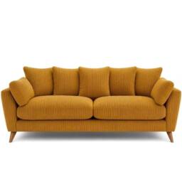 Bliss Furniture Harlow Jumbo Cord 3 Seater Sofa, Modern Tailored Design in Mustard - Size: 3 Pack
