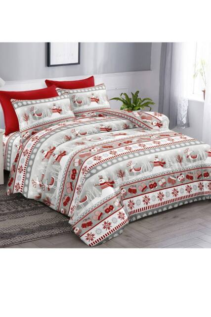 Ezysleep Scandi Snowman Christmas Duvet Set in Grey - Size: Single - image 1