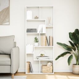 Berkfield Home Room Divider Bookcase White 67x25x161.5 cm Engineered Wood - thumbnail 3