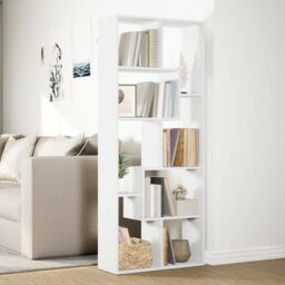 Berkfield Home Room Divider Bookcase White 67x25x161.5 cm Engineered Wood - thumbnail 4