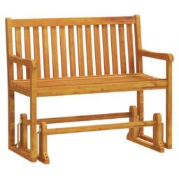 Berkfield Home Garden Swing Bench 110 cm Solid Acacia Wood in Brown - thumbnail 1