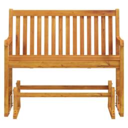 Berkfield Home Garden Swing Bench 110 cm Solid Acacia Wood in Brown - thumbnail 3