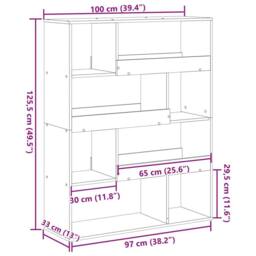 Berkfield Home Room Divider Concrete Grey 100x33x125.5 cm Engineered Wood - thumbnail 9