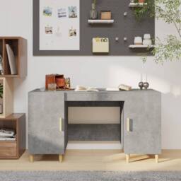 Berkfield Home Decorative Desk Concrete Grey 140x50x75 cm Engineered Wood - Size: 140 x 50 x 75 cm - thumbnail 2