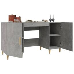 Berkfield Home Decorative Desk Concrete Grey 140x50x75 cm Engineered Wood - Size: 140 x 50 x 75 cm - thumbnail 5