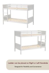 Home Discount Junior Vida Gemini Detachable Bunk Bed Children Kids Bedroom Furniture in White - Size: Single - thumbnail 7