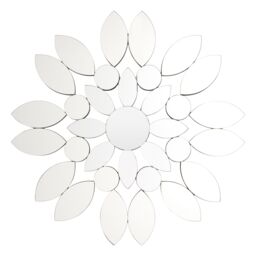 Orsina Flower Shaped Wall Mirror, Petal Design Mirror, Large Decorative Glass Wall Art For Living Room or Hallway in Silver - thumbnail 1