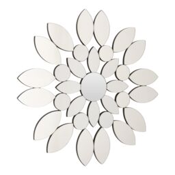 Orsina Flower Shaped Wall Mirror, Petal Design Mirror, Large Decorative Glass Wall Art For Living Room or Hallway in Silver - thumbnail 2