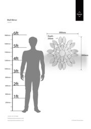 Orsina Flower Shaped Wall Mirror, Petal Design Mirror, Large Decorative Glass Wall Art For Living Room or Hallway in Silver - thumbnail 3
