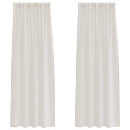 Berkfield Home Full Curtains with Curtains 2 pcs Cream 140 x 225 cm Polyester - thumbnail 3