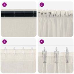 Berkfield Home Full Curtains with Curtains 2 pcs Cream 140 x 225 cm Polyester - thumbnail 7