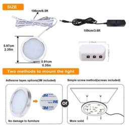 PAWNORA 6PCS Cool White LED Under Cabinet Lights - thumbnail 2