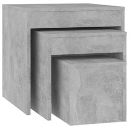 Berkfield Home Nesting Tables 3 pcs Concrete Grey Engineered Wood - thumbnail 2