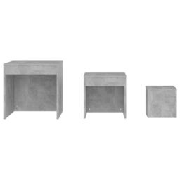 Berkfield Home Nesting Tables 3 pcs Concrete Grey Engineered Wood - thumbnail 6