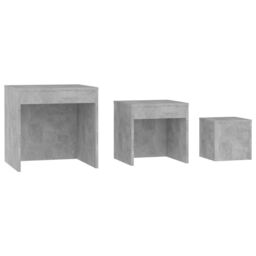 Berkfield Home Nesting Tables 3 pcs Concrete Grey Engineered Wood - thumbnail 5