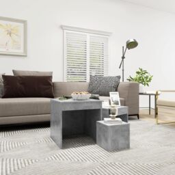 Berkfield Home Nesting Tables 3 pcs Concrete Grey Engineered Wood