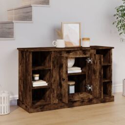 Berkfield Home Sideboard Smoked Oak 100x35.5x60 cm Engineered Wood in Brown - thumbnail 3