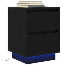 Berkfield Home Durable Bedside Cabinets with LED Lights¬†2 pcs Black 38x34x50 cm - Size: 38 x 34 x 50 cm - thumbnail 6