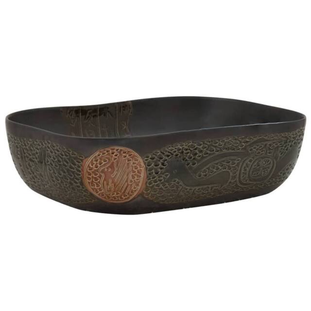 Berkfield Home Countertop Basin Black Rectangular 48x37.5x13.5 cm Ceramic - image 1