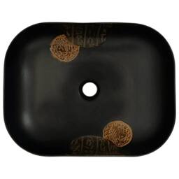 Berkfield Home Countertop Basin Black Rectangular 48x37.5x13.5 cm Ceramic - thumbnail 6