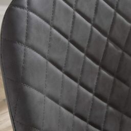Home Source Kitchen Dining Chairs Pair Set of 2 Metal Legs Diamond Fabric Design in Dark Grey - thumbnail 6
