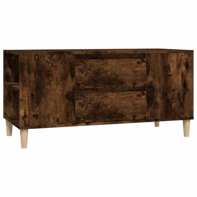 Berkfield Home TV Cabinet Smoked Oak 102x44.5x50 cm Engineered Wood in Brown - image 1