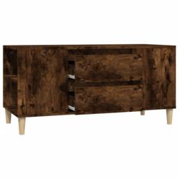 Berkfield Home TV Cabinet Smoked Oak 102x44.5x50 cm Engineered Wood in Brown - thumbnail 6