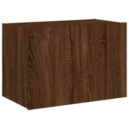 Berkfield Home TV Wall Cabinet with LED Lights Brown Oak 60x35x41 cm - Size: 60 x 35 x 41 cm - thumbnail 1