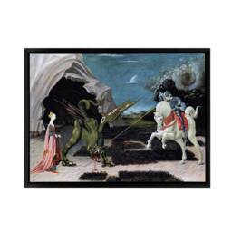 "Artery8 Paolo Uccello Saint George & The Dragon Framed Canvas Wall Art Print - Size: W12"" x H16""" - thumbnail 1