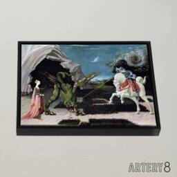 "Artery8 Paolo Uccello Saint George & The Dragon Framed Canvas Wall Art Print - Size: W12"" x H16""" - thumbnail 2