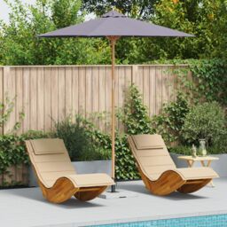 Berkfield Home Dark Grey Garden Parasol 240x260 cm Bamboo - thumbnail 1