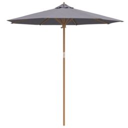 Berkfield Home Dark Grey Garden Parasol 240x260 cm Bamboo - thumbnail 2