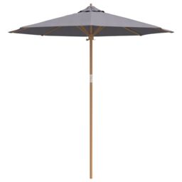 Berkfield Home Dark Grey Garden Parasol 240x260 cm Bamboo - thumbnail 4