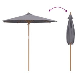 Berkfield Home Dark Grey Garden Parasol 240x260 cm Bamboo - thumbnail 6